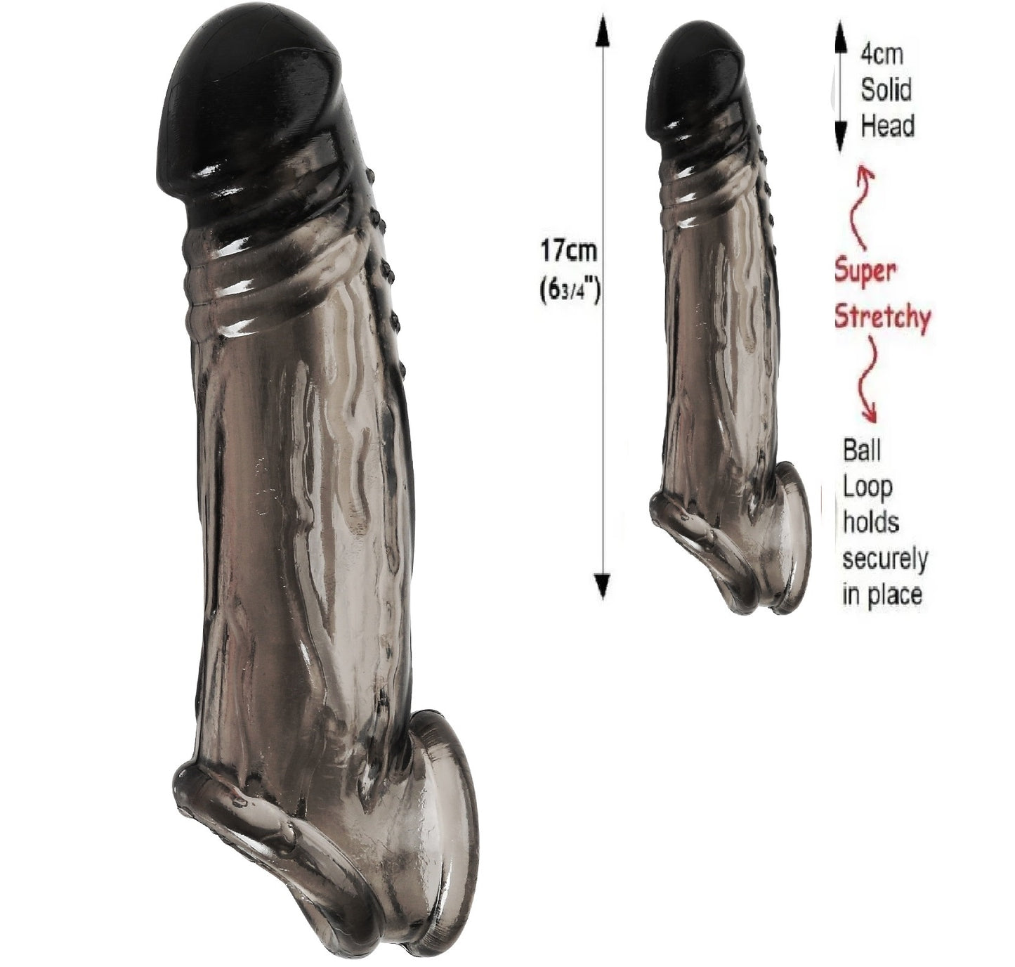 Reusable Condom Penis Sleeve Extender Enlarger Ball Loop 4cm Extra Girth Sheath Sex Toys for Men Couples