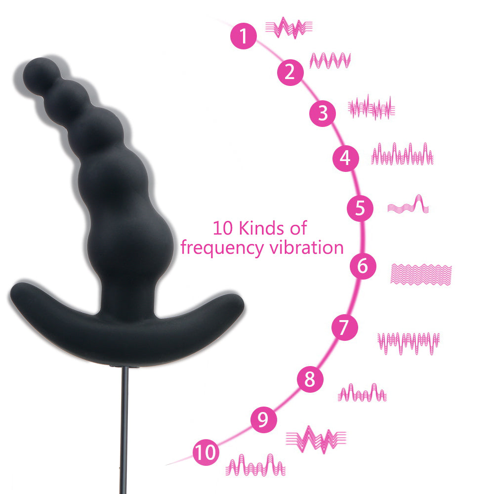 Vibrating Anal Butt Plug Beads Prostate Massager Sex Toys for Men Woman Couples LGBTQ Gay