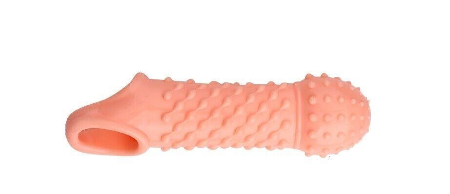 Reusable Condom Penis Sleeve Extender Enlarger Ball Loop Girth Sheath Sex Toys for Men Couples