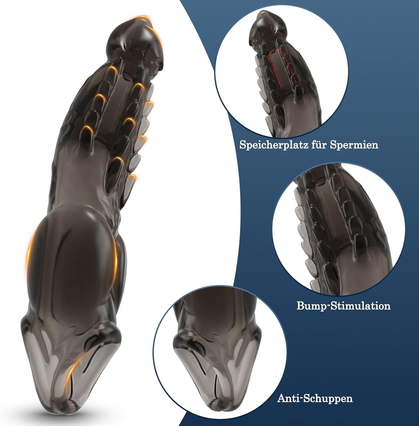 Monster Reusable Penis Sleeve Extra 8cm Extender Enlarger Condom Ball Loop Ejaculation Aid
