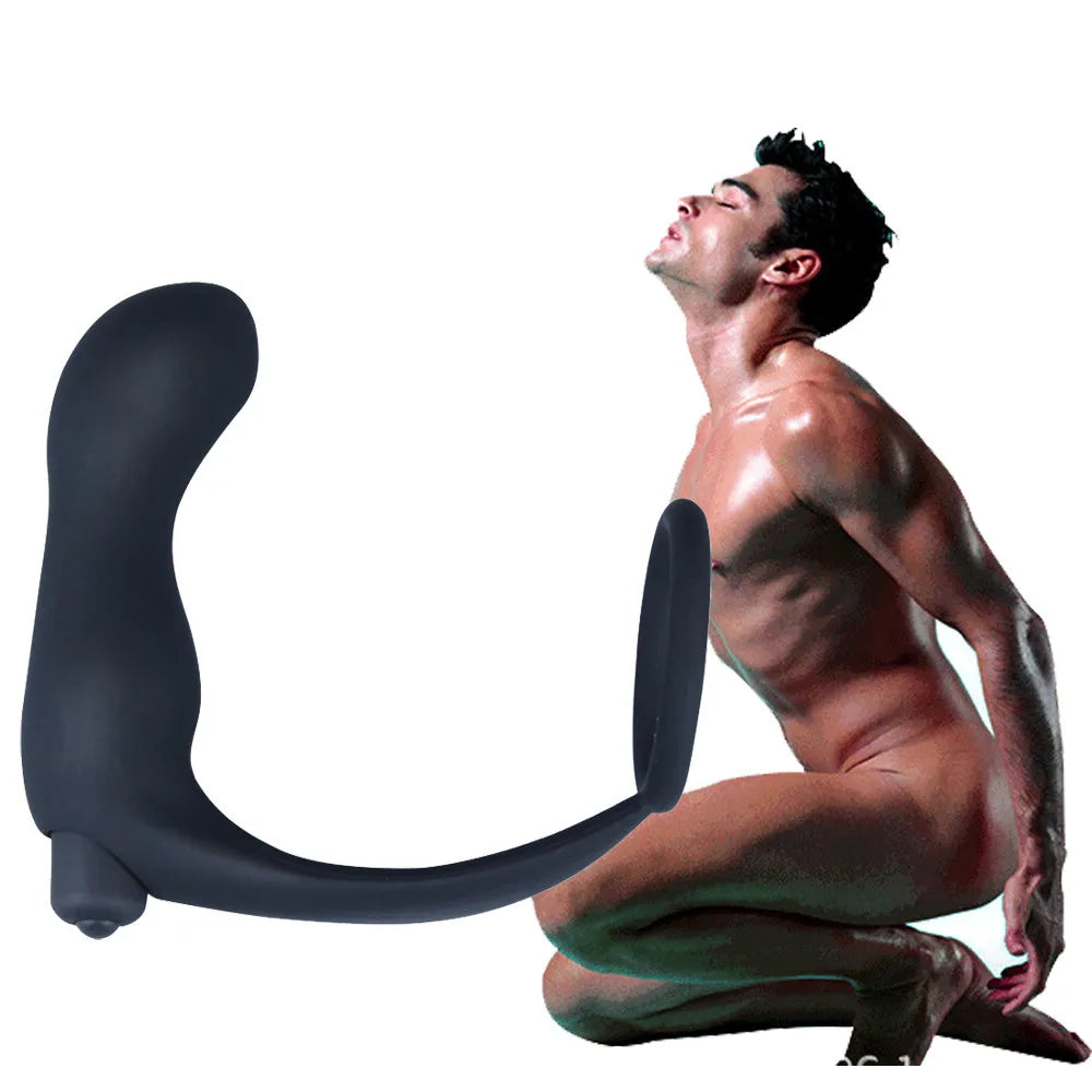 Vibrating Penis Cock Ring & Anal Butt Plug Prostate Massager Sex Toys for Men Woman Couples LGBTQ Gay
