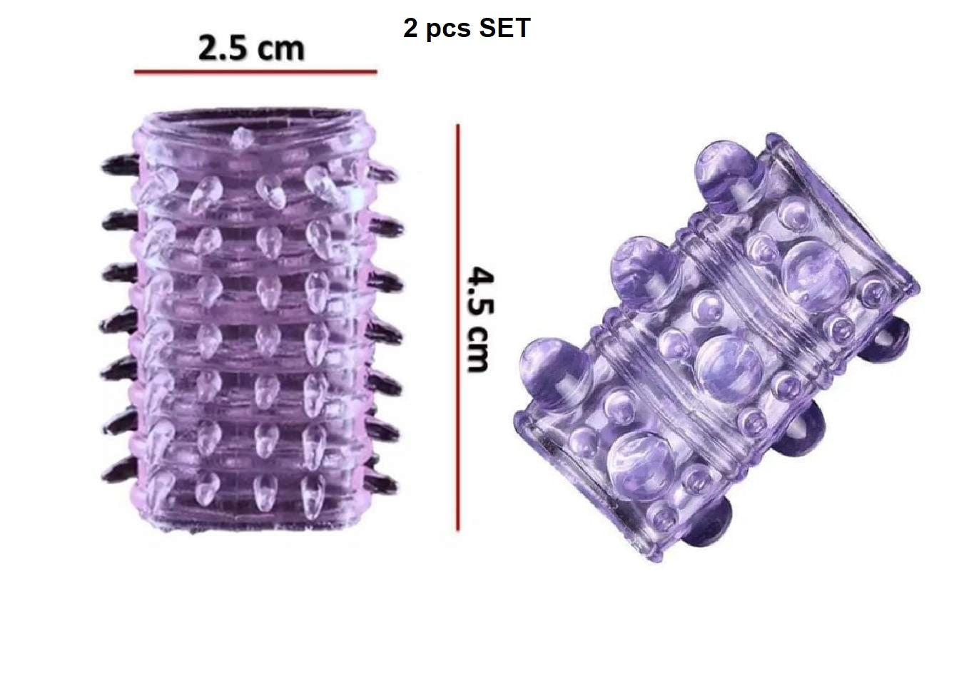 2pcs Set Reusable Penis Sleeve Enlarger Sex Toys for Men Couples