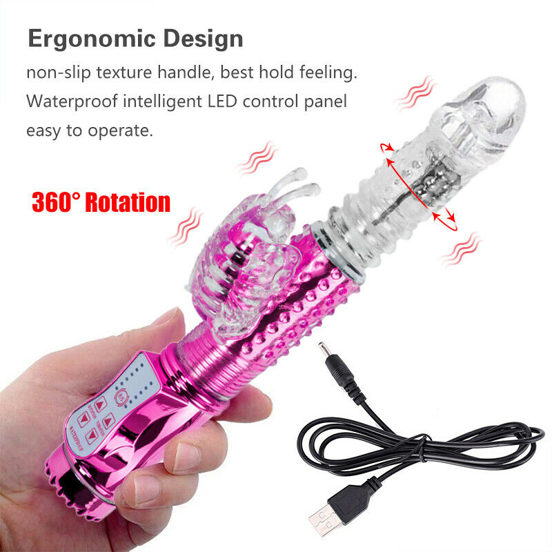 Pussy Vagina Rabbit G-Spot Vibrator Anal Butt Plug Sex Toys for Men Women Couples LGBTQ Gay Masturbator