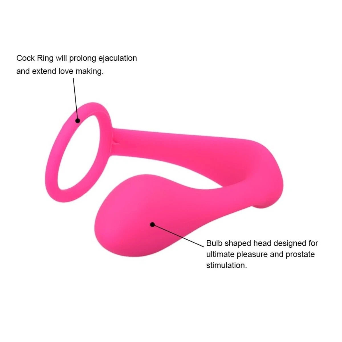 Penis Cock Ring & Anal Butt Plug Prostate Massager Sex Toys for Men Women Couples LGBTQ Gay