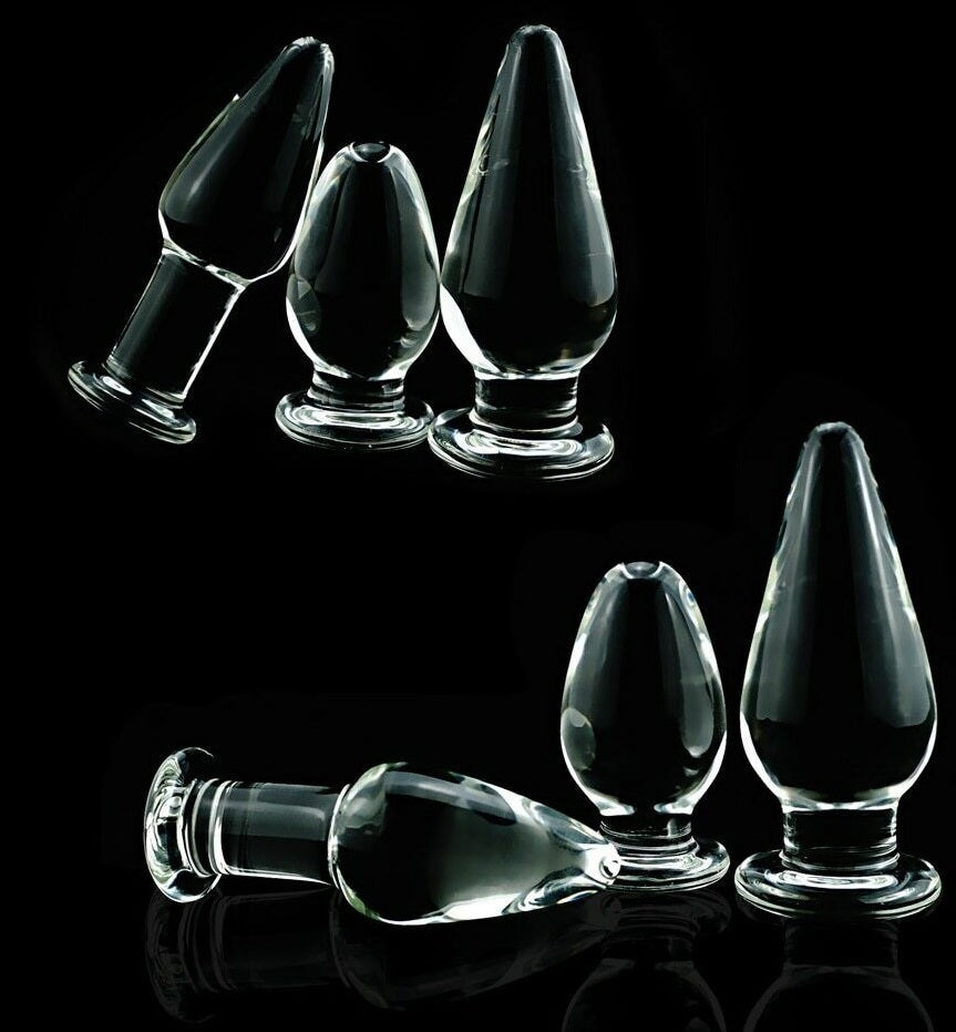Crystal Glass Anal Butt Plug G-Spot Stimulation Dildo Non- Vibrator Masturbator Sex Toys for Men Women Couples Gay LGBTQ
