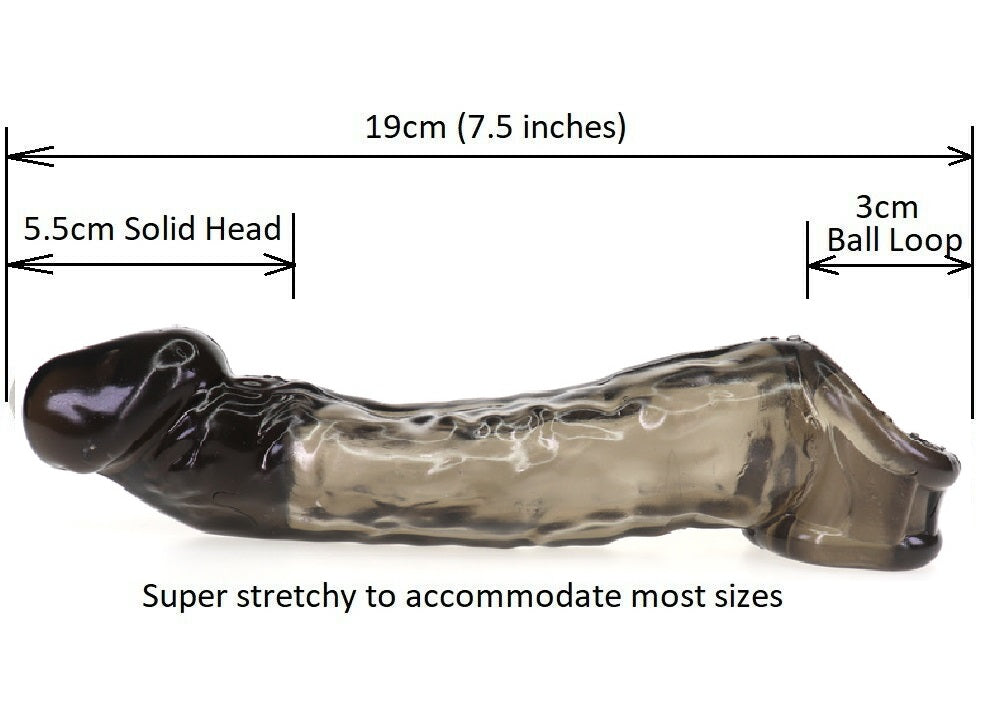 Reusable Penis Sleeve Extra 5.5cm Extender Enlarger Condom Ball Loop Ejaculation Aid Sex Toys for Men Couples