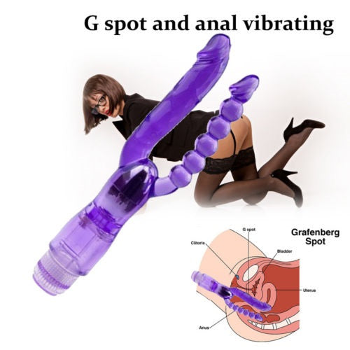 Pussy Vagina G-Spot Dual Vibrator Anal Butt Plug Sex Toys for Men Women Couples LGBTQ Gay Masturbator