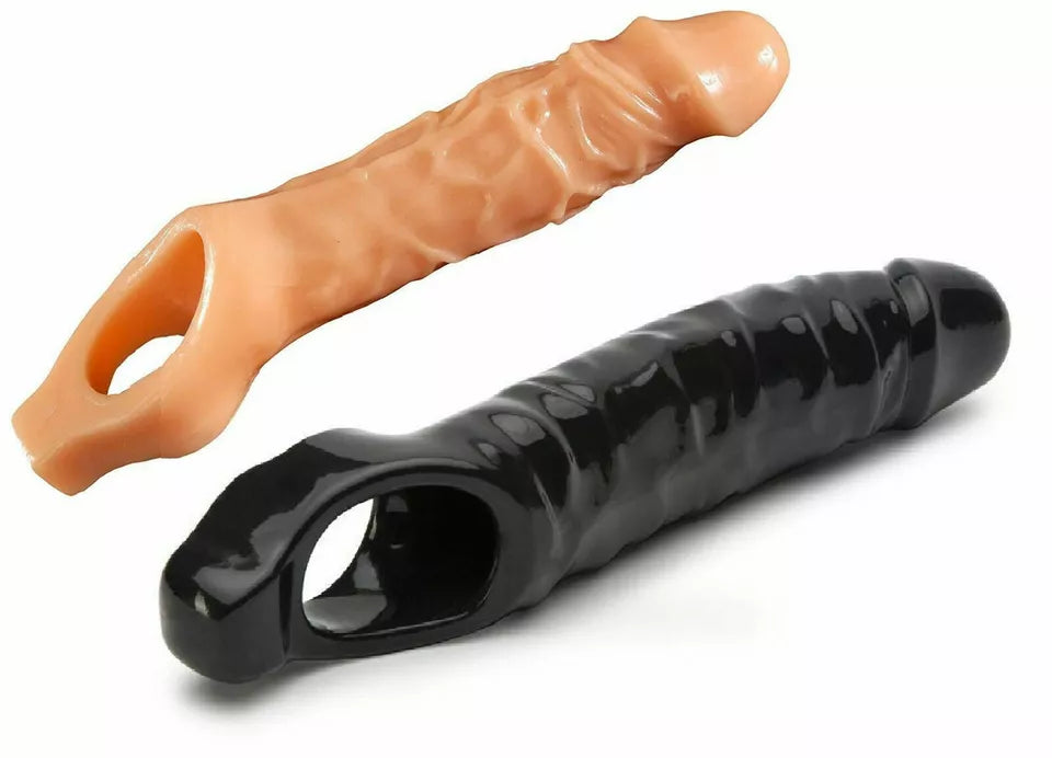 11" Mega Mighty Reusable Penis Sleeve Condom Extender Enlarger Sex Toys for Men Couples