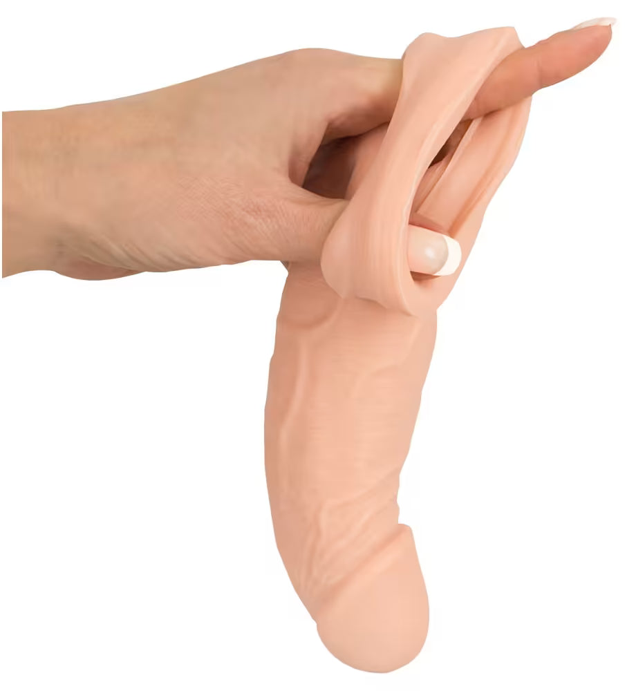 9" BIG GUN Reusable Penis Sleeve Extender Enlarger Condom Ball Loop Sex Toys for Men Couples LGBTQ Gay