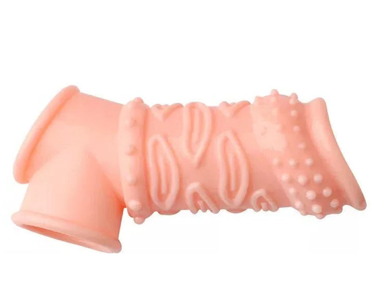 Reusable Penis Sleeve Cock Ring Enlarger Sex Toys for Men Couples