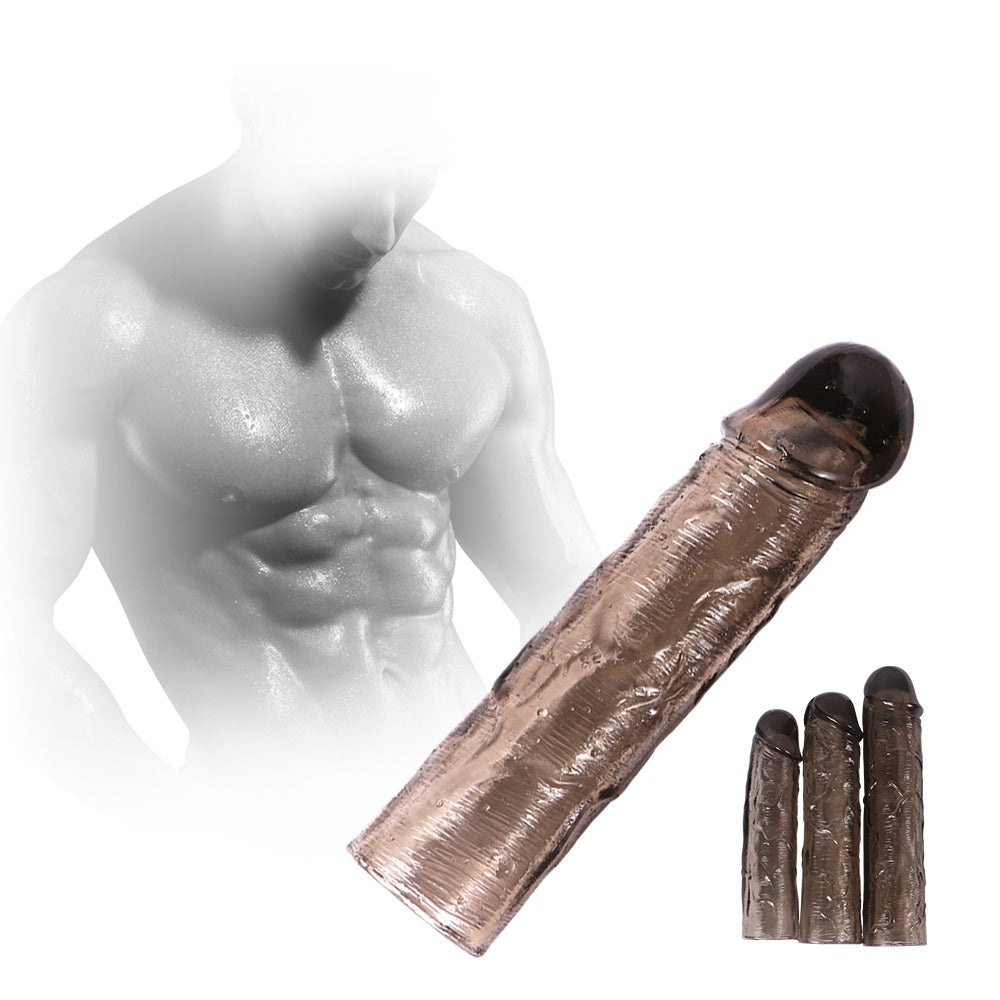 3 Pack 3 Sizes Reusable Penis Set Kit Extender Enlarger Sleeve Condom Sex Toys for Men Couples