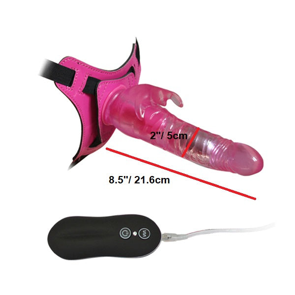 8.5" Vibrating Strap On Dildo & Harness G-Spot  Anal Butt Plug Sex Toys for Men Women Couples Gay Lesbian
