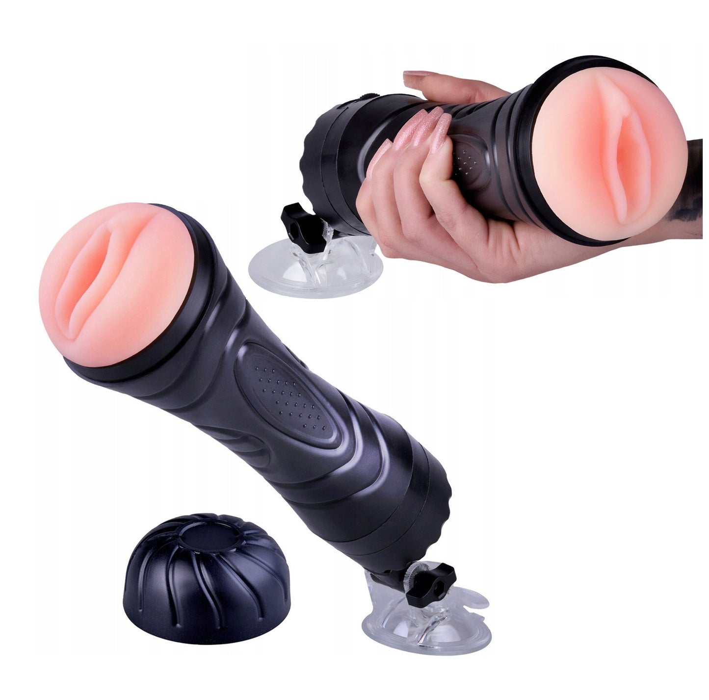 Male Vibrating Masturbation Cup Hands-Free Suction Cup Flesh Light Stroker Sex Toys for Men