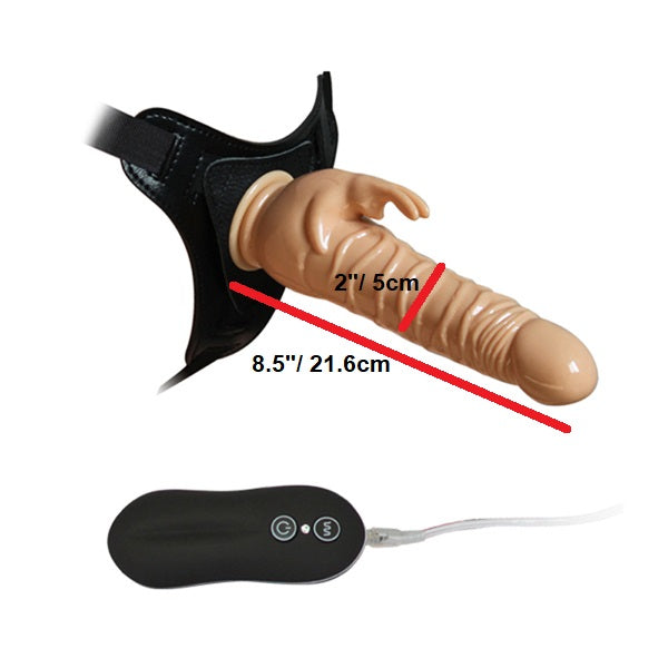 8.5" Vibrating Strap On Dildo & Harness G-Spot Anal Butt Plug Sex Toys for Men Women Couples Gay Lesbian