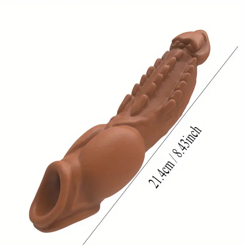 Monster Reusable Penis Sleeve Extra 8cm Extender Enlarger Condom Ball Loop Ejaculation Aid
