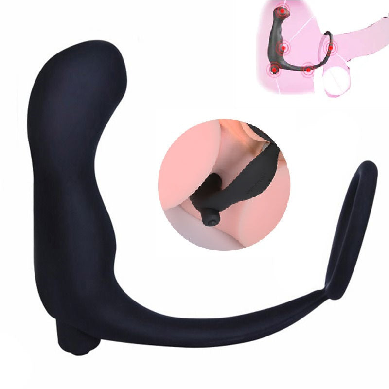 Vibrating Penis Cock Ring & Anal Butt Plug Prostate Massager Sex Toys for Men Woman Couples LGBTQ Gay