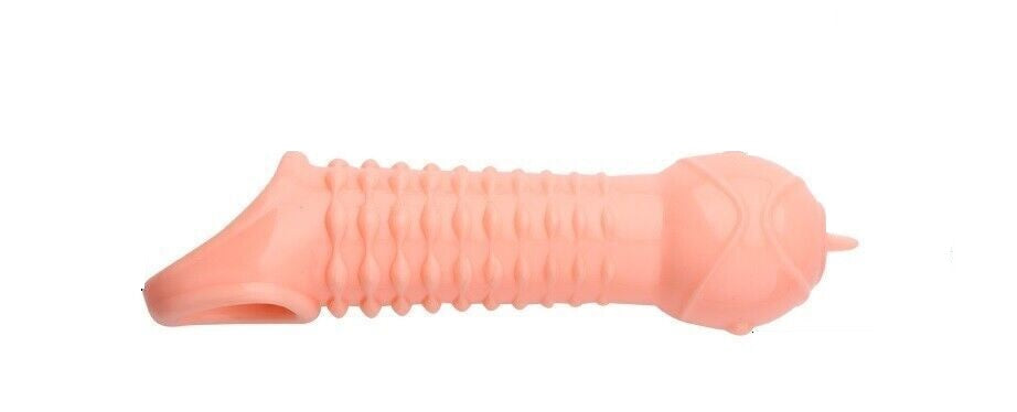 Reusable Condom Penis Sleeve Extender Enlarger Ball Loop Girth Sheath Sex Toys for Men Couples