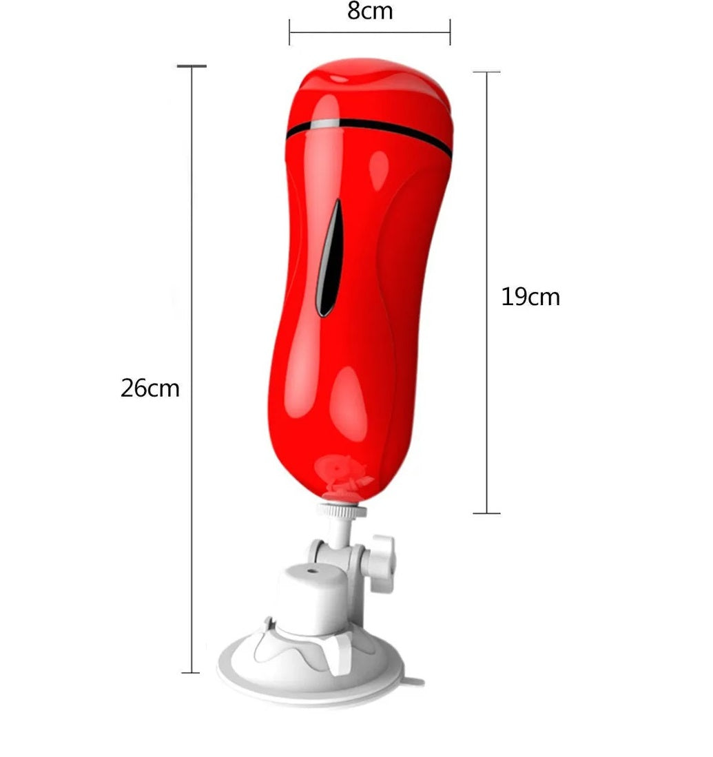 Mouth Shape Male Vibrating Masturbation Cup Hands-Free Suction Cup Flesh Light Stroker Sex Toys for Men