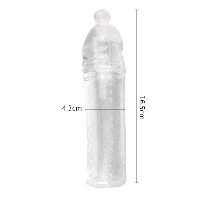 Reusable Penis Sleeve 4.5cm Extra Extender Enlarger Condom Ejaculation Aid Sex Toys for Men Couples