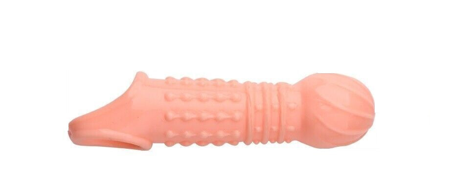 Reusable Condom Penis Sleeve Extender Enlarger Ball Loop Girth Sheath Sex Toys for Men Couples