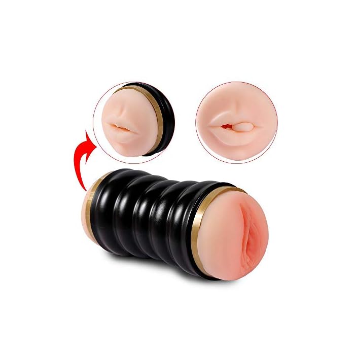 Doubled Vagina & Blow Job Masturbator Penis Flesh Light Sleeve Stroker Sex Toys for Men Couples