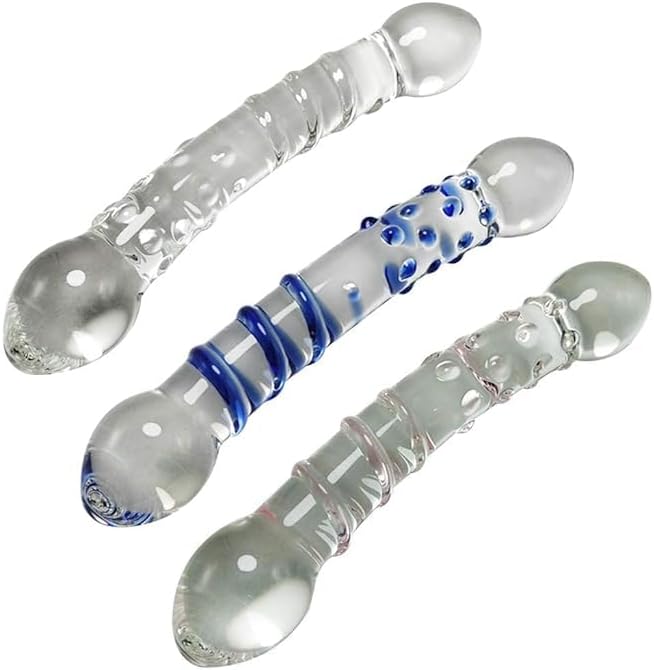 Double Ended Crystal Glass Anal Beads Butt Plug P- Spot G-Spot Stimulation Sex Toys for Men Women Couples Gay LGBTQ