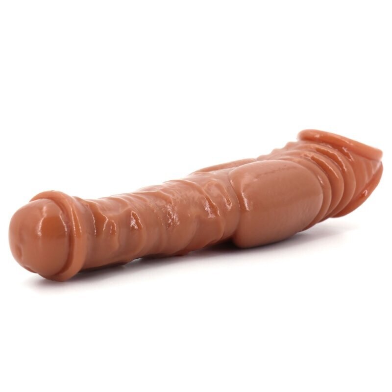Reusable Condom Penis Sleeve Extender Enlarger Ball Loop Girth Sheath Sex Toys for Men Couples LGBTQ