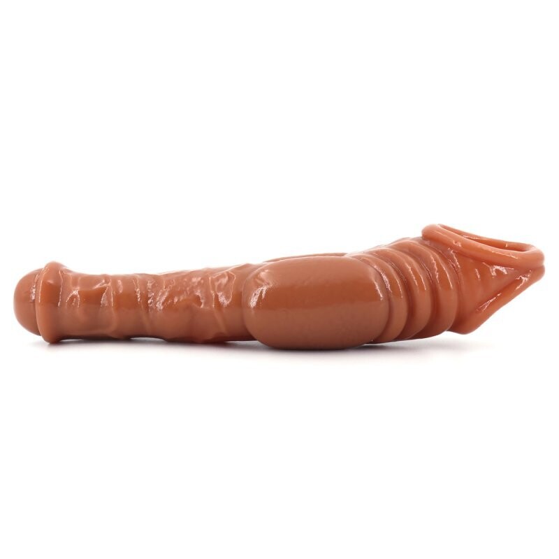 Reusable Condom Penis Sleeve Extender Enlarger Ball Loop Girth Sheath Sex Toys for Men Couples LGBTQ