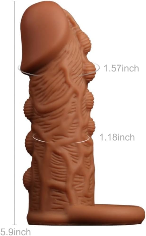 Reusable Condom Penis Sleeve Extender Enlarger Ball Loop Girth Sheath Sex Toys for Men Couples LGBTQ