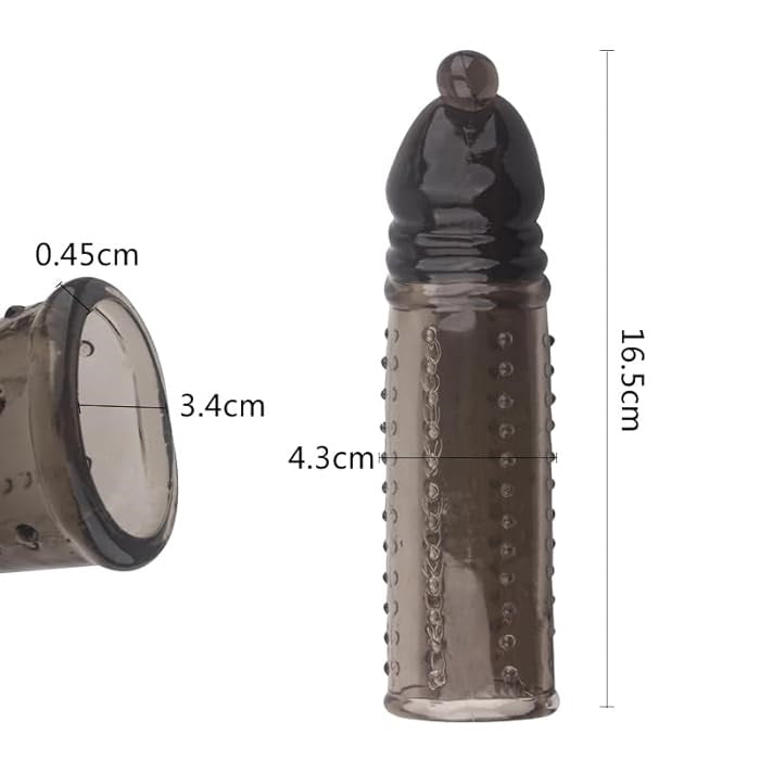 Reusable Penis Sleeve 4.5cm Extra Extender Enlarger Condom Ejaculation Aid Sex Toys for Men Couples