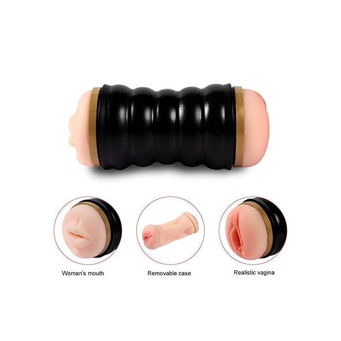 Doubled Vagina & Blow Job Masturbator Penis Flesh Light Sleeve Stroker Sex Toys for Men Couples