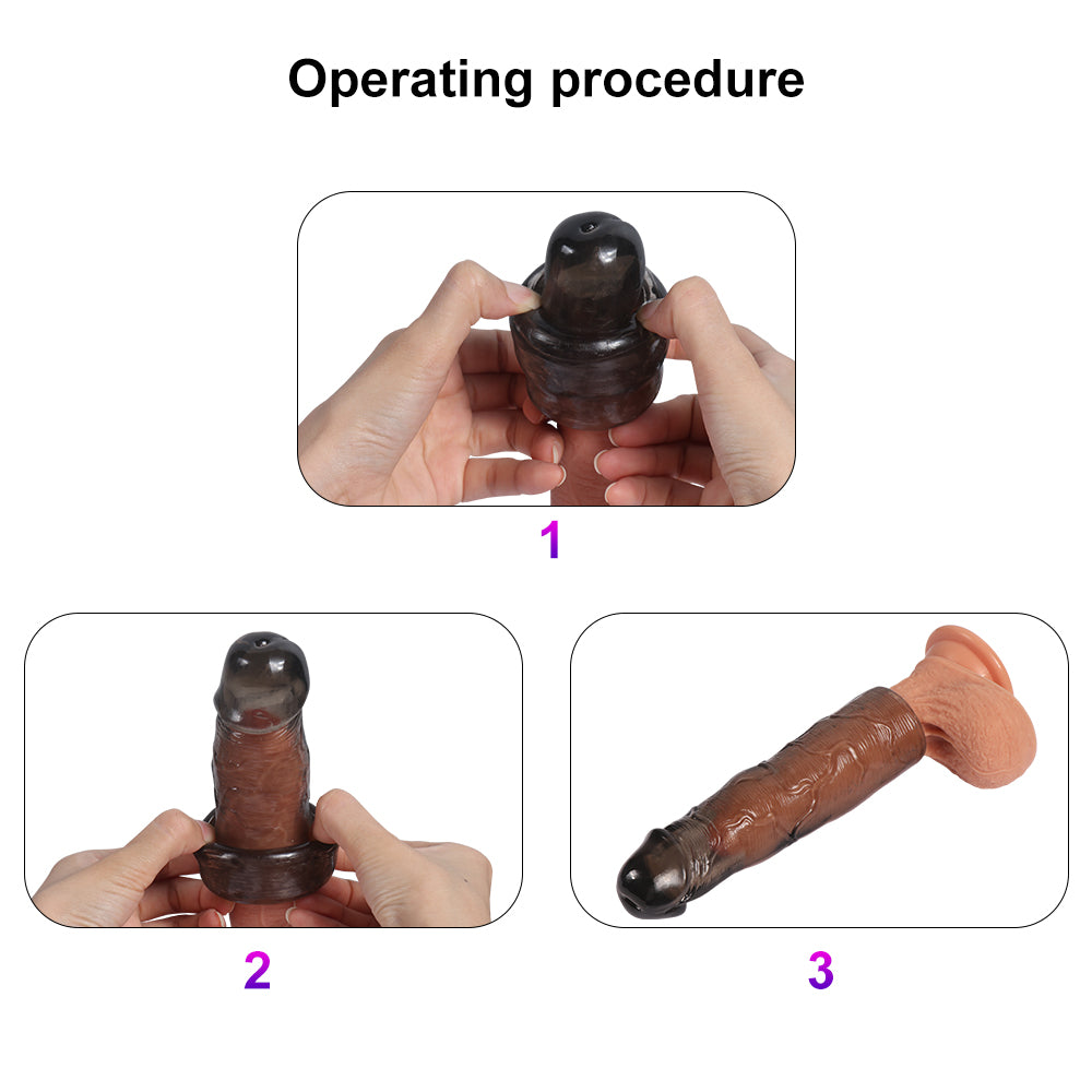 3 Pack 3 Sizes Reusable Penis Set Kit Extender Enlarger Sleeve Condom Sex Toys for Men Couples