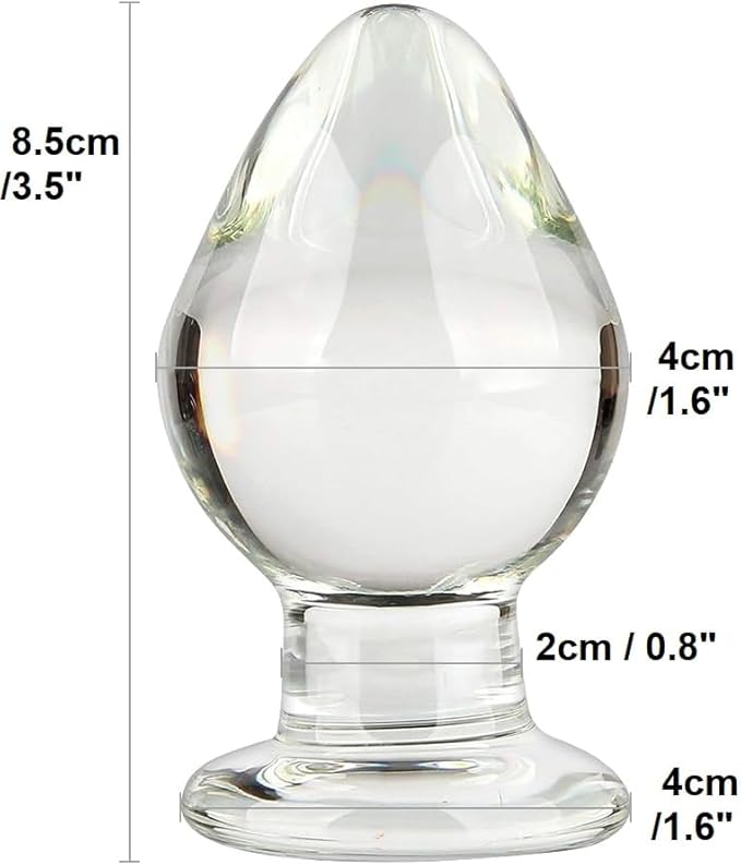 Crystal Glass Anal Butt Plug G-Spot Stimulation Dildo Non- Vibrator Masturbator Sex Toys for Men Women Couples Gay LGBTQ