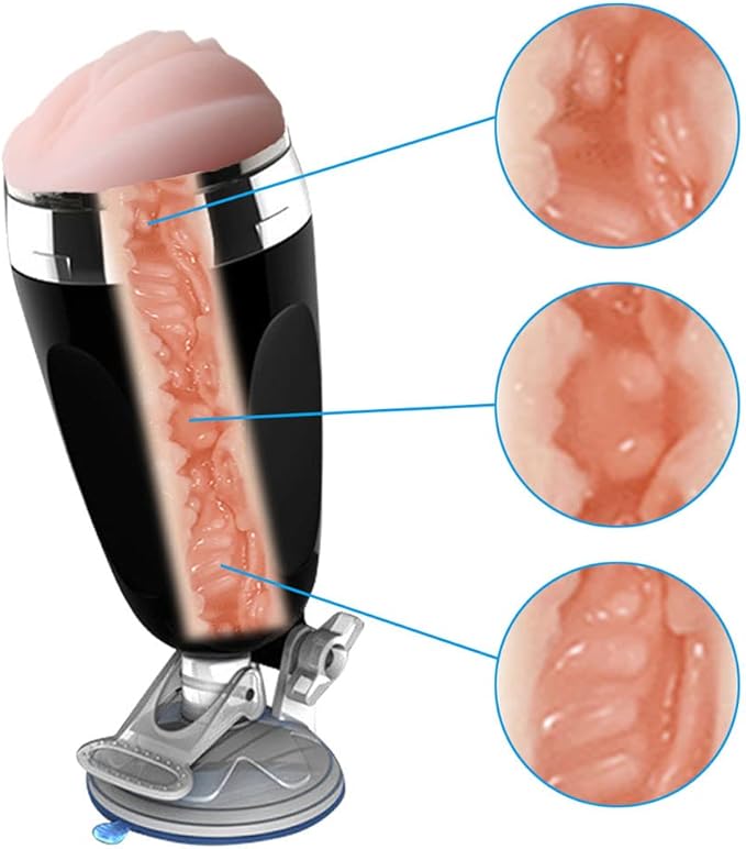 Male Vibrating Masturbation Cup Hands-Free Suction Cup Flesh Light Stroker Sex Toys for Men