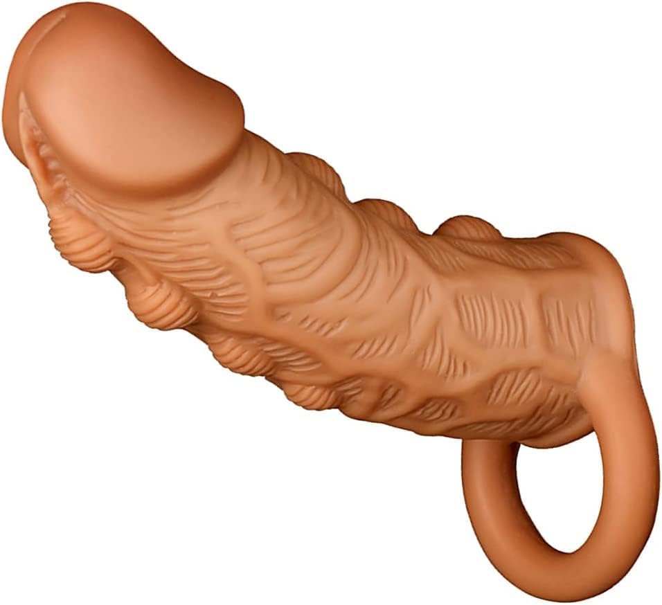 Reusable Condom Penis Sleeve Extender Enlarger Ball Loop Girth Sheath Sex Toys for Men Couples LGBTQ