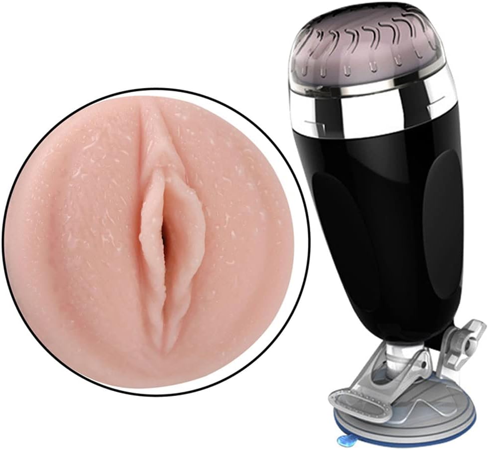 Male Vibrating Masturbation Cup Hands-Free Suction Cup Flesh Light Stroker Sex Toys for Men