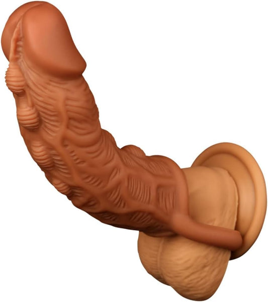 Reusable Condom Penis Sleeve Extender Enlarger Ball Loop Girth Sheath Sex Toys for Men Couples LGBTQ