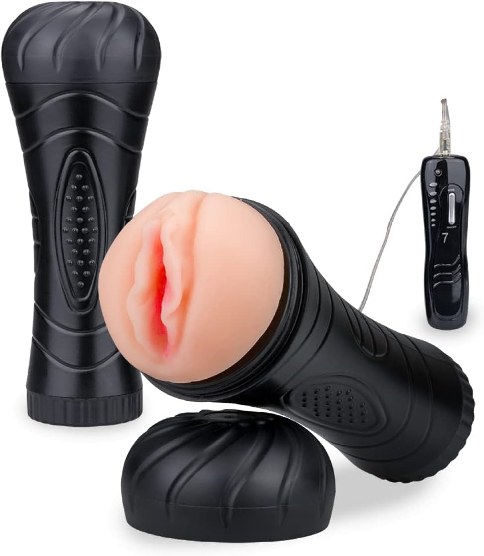 Vibrating Masturbator Cup Penis Flesh Light Sleeve Stroker Sex Toys for Men Remote Control