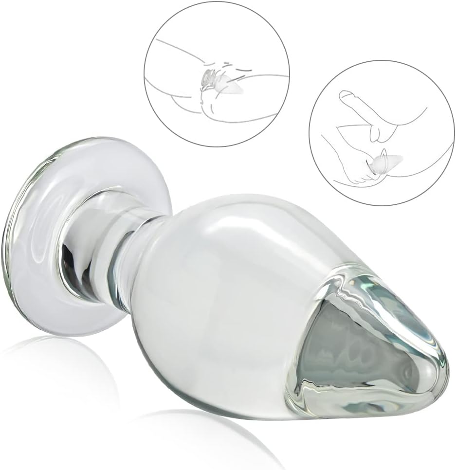 Crystal Glass Anal Butt Plug G-Spot Stimulation Dildo Non- Vibrator Masturbator Sex Toys for Men Women Couples Gay LGBTQ