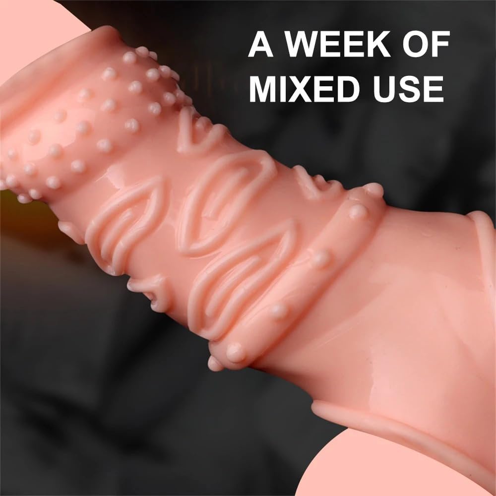 Reusable Penis Sleeve Cock Ring Enlarger Sex Toys for Men Couples