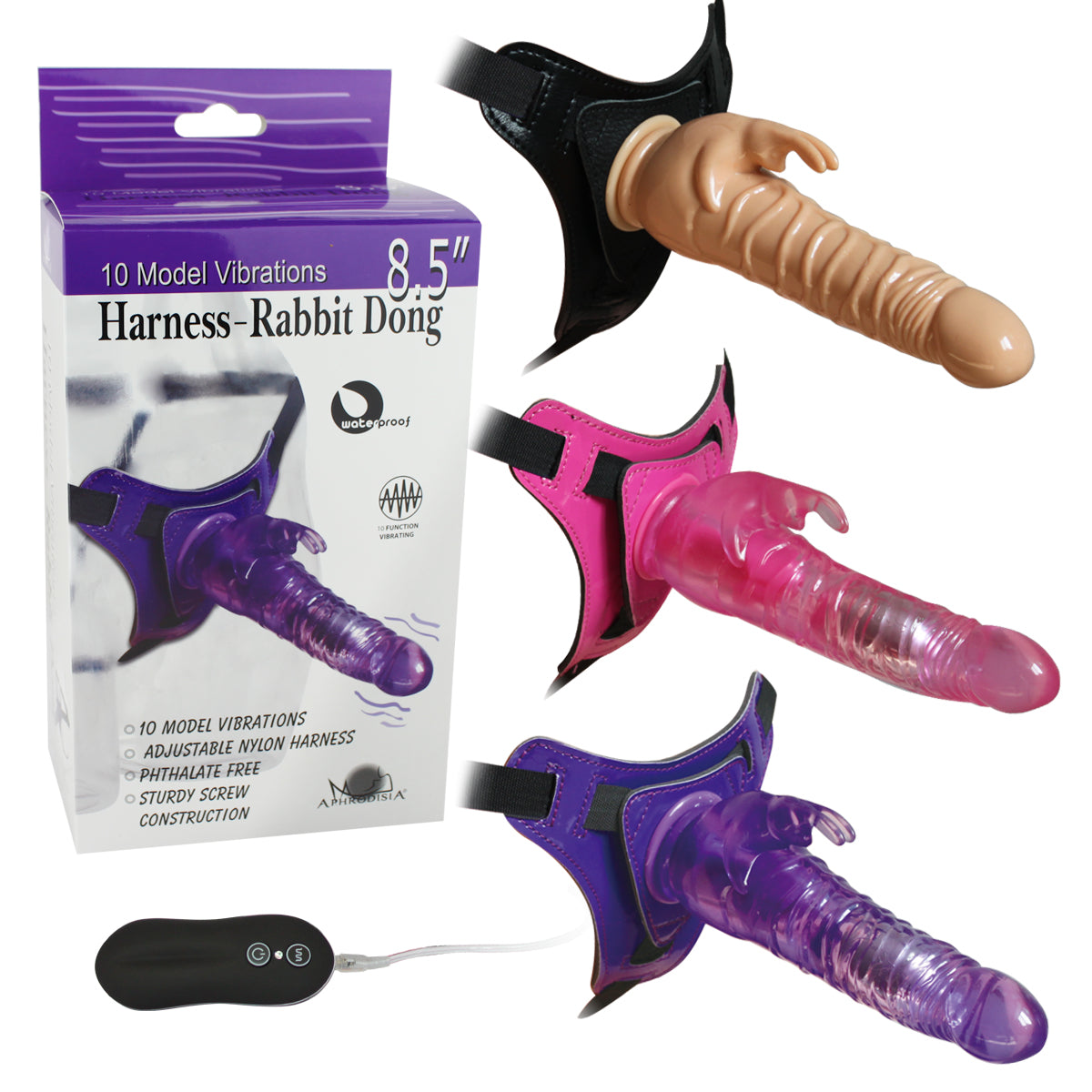 8.5" Vibrating Strap On Dildo & Harness G-Spot  Anal Butt Plug Sex Toys for Men Women Couples Gay Lesbian