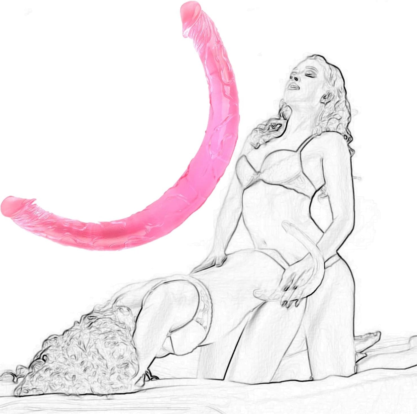 15" Double Ended Dildo Anal Butt Plug Dong Adults Sex Toys for Men Women Couples Gay Lesbian