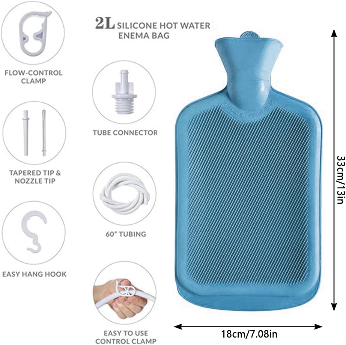 Reusable Enema System Kit Douche Detox Bag Colonic Irrigation Cleaner Rectal Syringe Anal Butt Vagina Plug