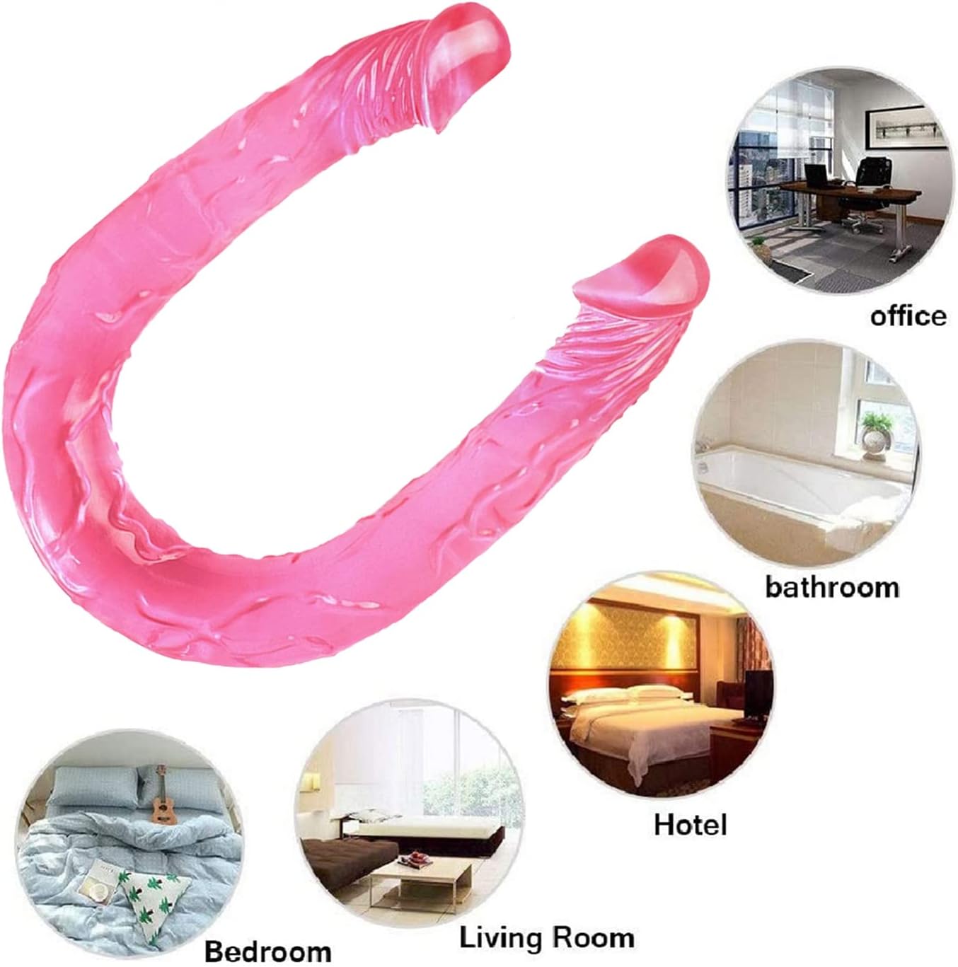 15" Double Ended Dildo Anal Butt Plug Dong Adults Sex Toys for Men Women Couples Gay Lesbian