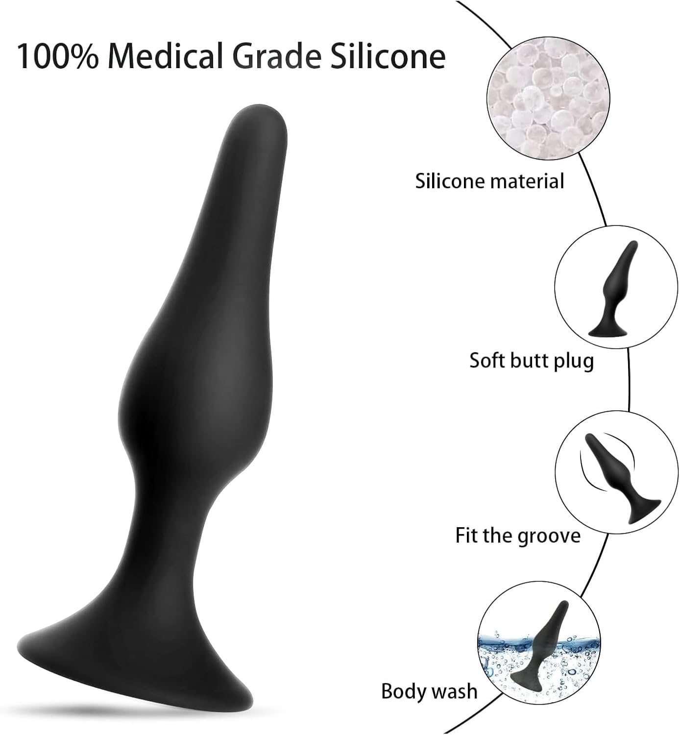 Anal Butt Plug Set Kit Dildo Enema Bulb Prostate Massager Sex Toys for Men Women LGBTQ Couples Gay