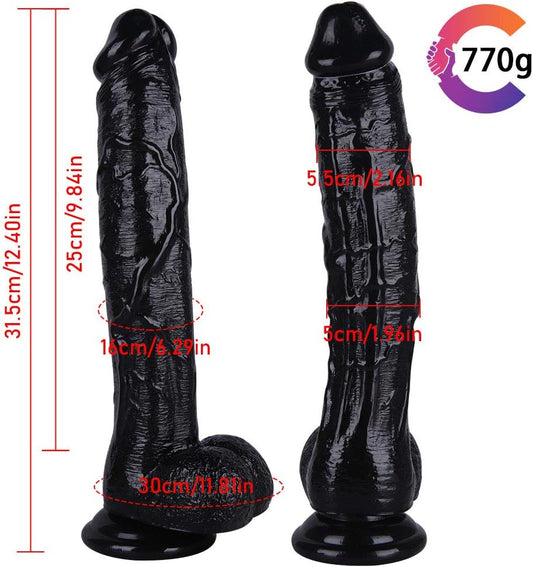 12" Huge Dildo Suction Cup Thick Veiny Dong Large Realistic Giant Cock With Ball Sex Toys For |Men Women Couples