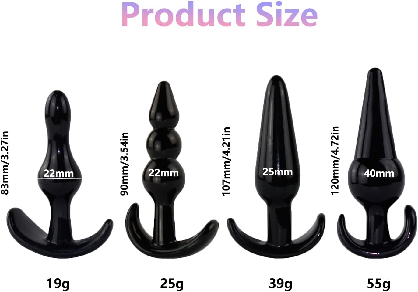 Anal Butt Plug Prostate Massager Set Kit Sex Toys for Men Women LGBTQ Couples Gay