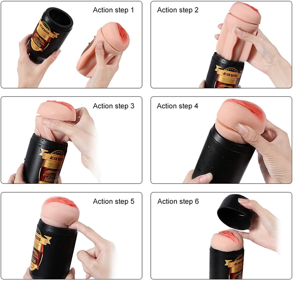 Beer Bottle Shape Vibrating Masturbation Cup Penis Flesh Light Sleeve Masturbator Sex Toys for Men