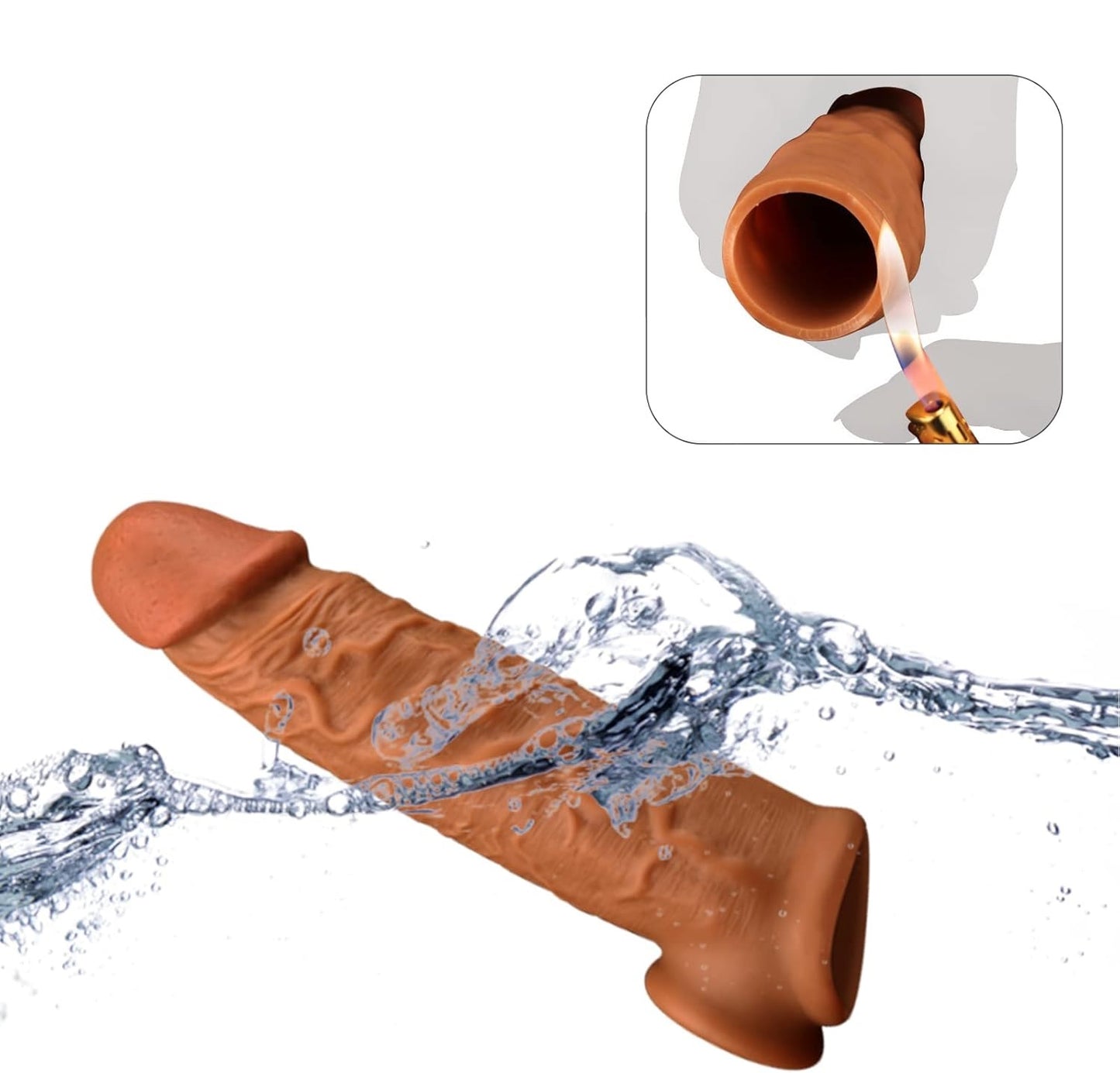 Reusable Penis Sleeve Enlarger Extender with Ball Loop Cock Ring Condom Sex Toys for Men Couples
