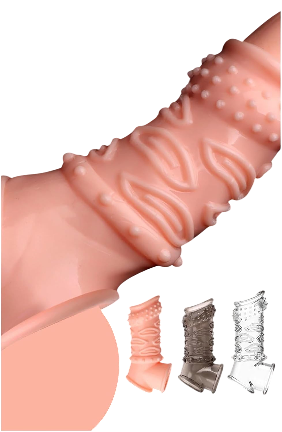 Reusable Penis Sleeve Cock Ring Enlarger Sex Toys for Men Couples